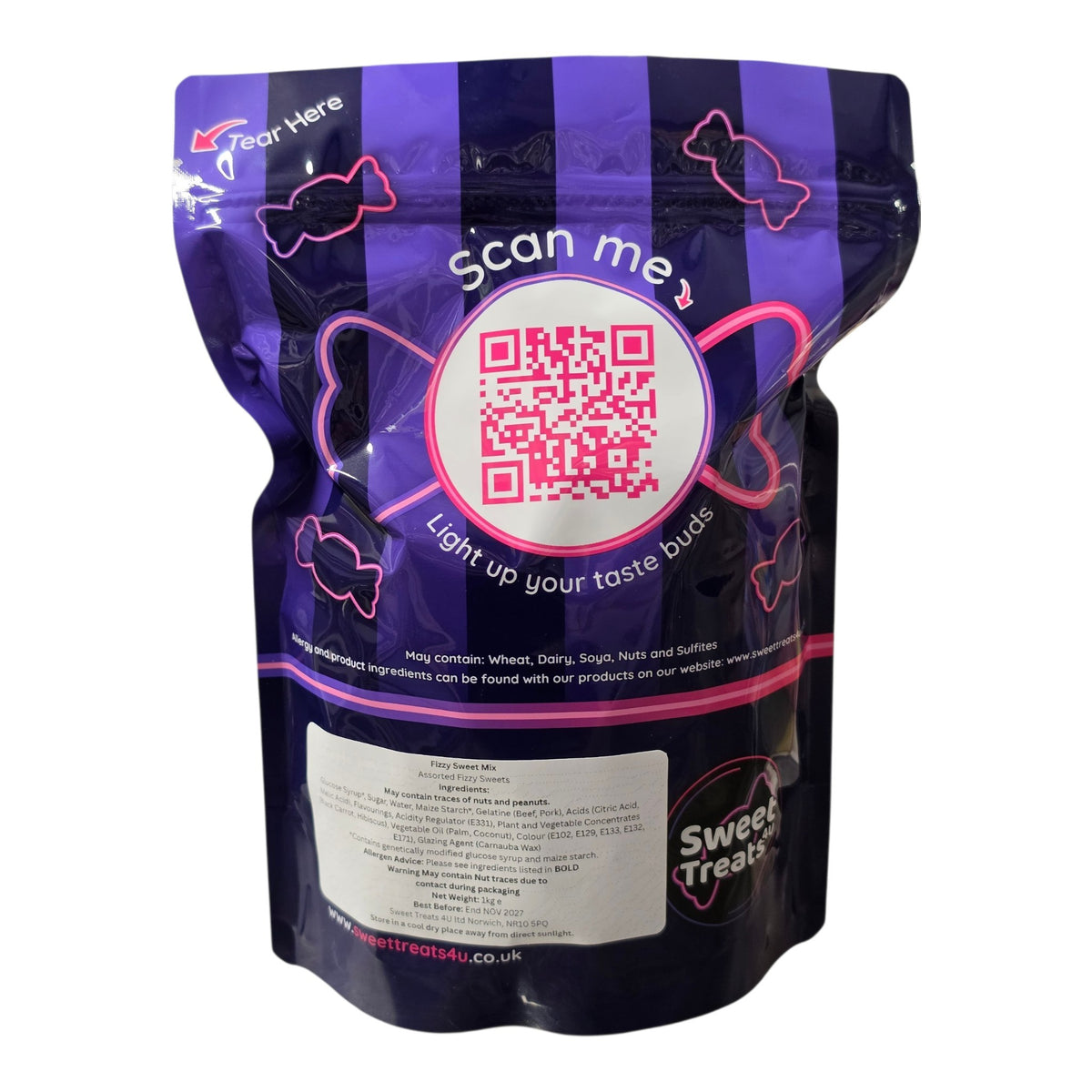 Fizzy Sweet Mix 1kg -  Resealable Bag, Pick and Mix Sweets, Bulk, Party Bags, Candy Gifts