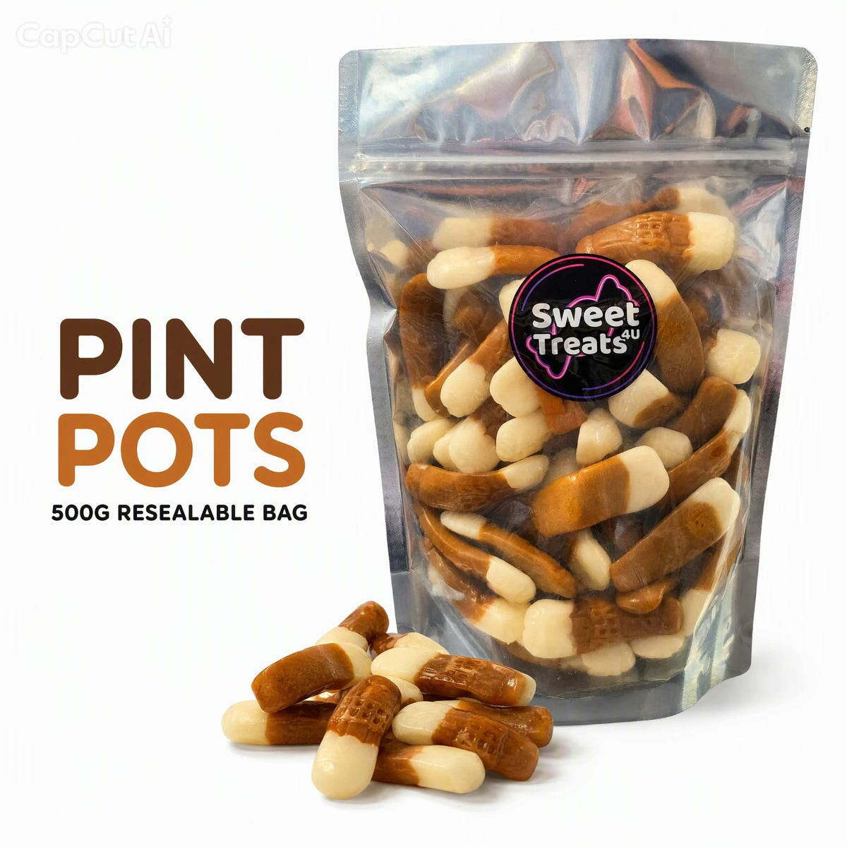 Pint Pots 500g -  Resealable Bag, Pick and Mix Sweets, Bulk, Party Bags, Candy Gifts