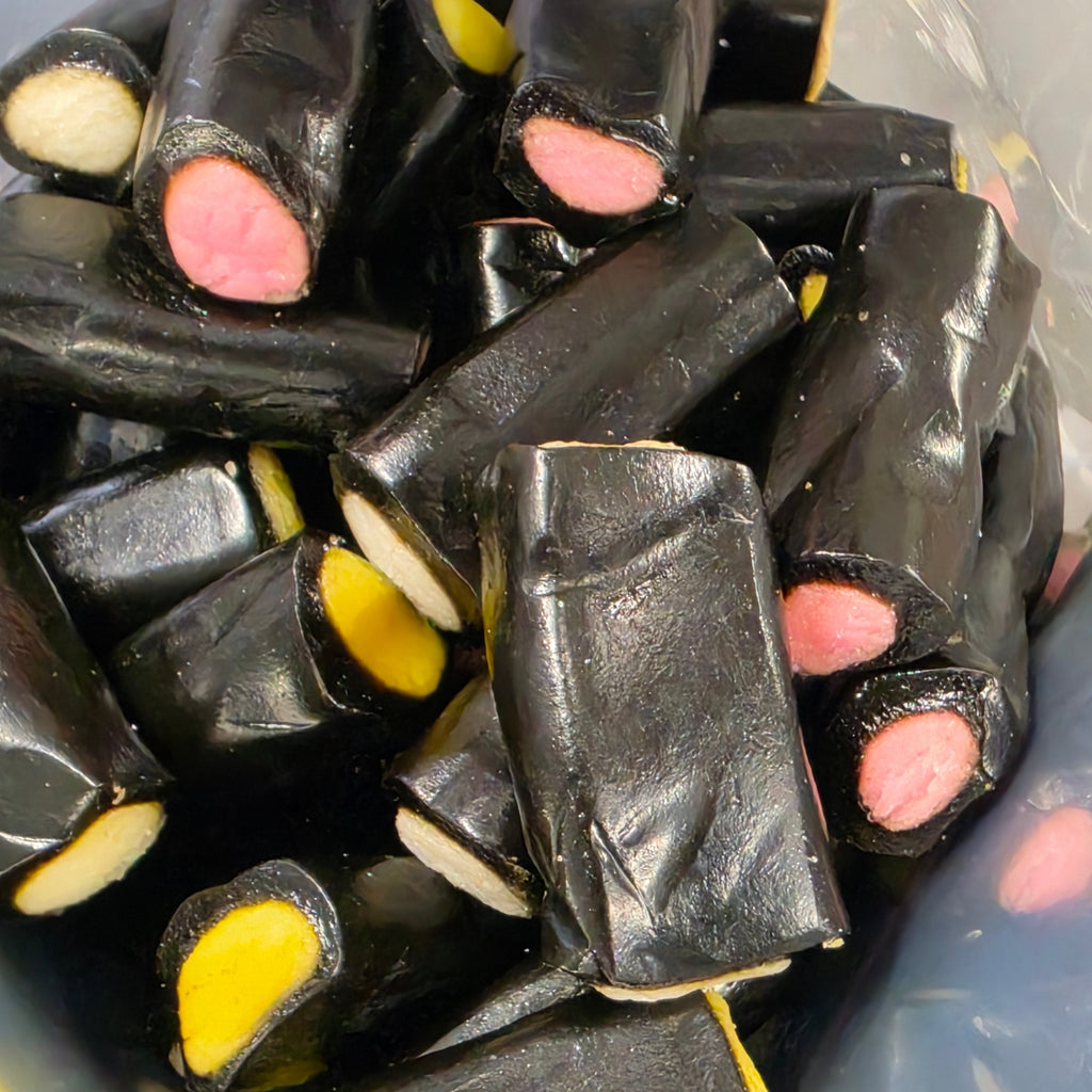 Liquorice Cream Rock 500g -  Resealable Bag, Pick and Mix Sweets, Bulk, Party Bags, Candy Gifts