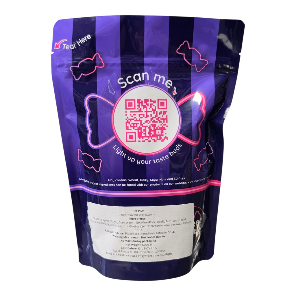 Pint Pots 500g -  Resealable Bag, Pick and Mix Sweets, Bulk, Party Bags, Candy Gifts