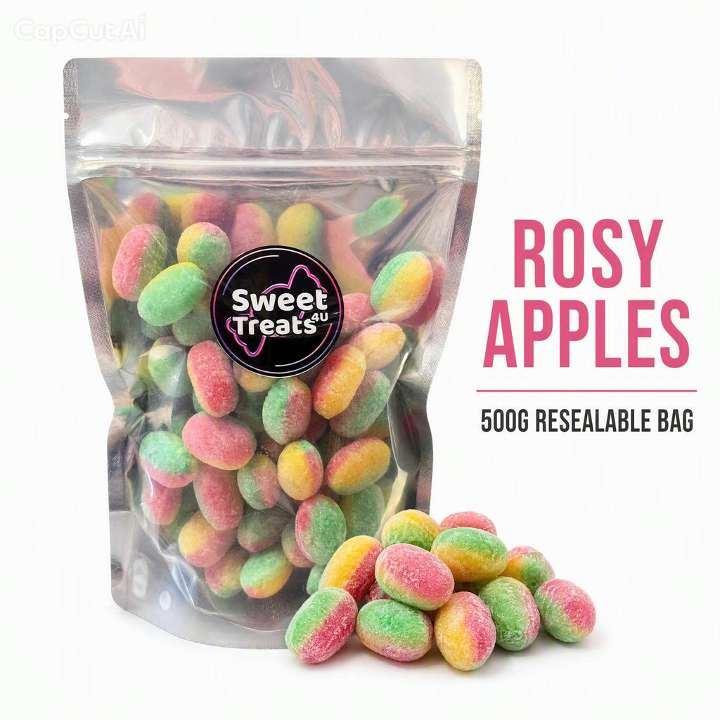 Rosey Apples 500g -  Resealable Bag, Pick and Mix Sweets, Bulk, Party Bags, Candy Gifts