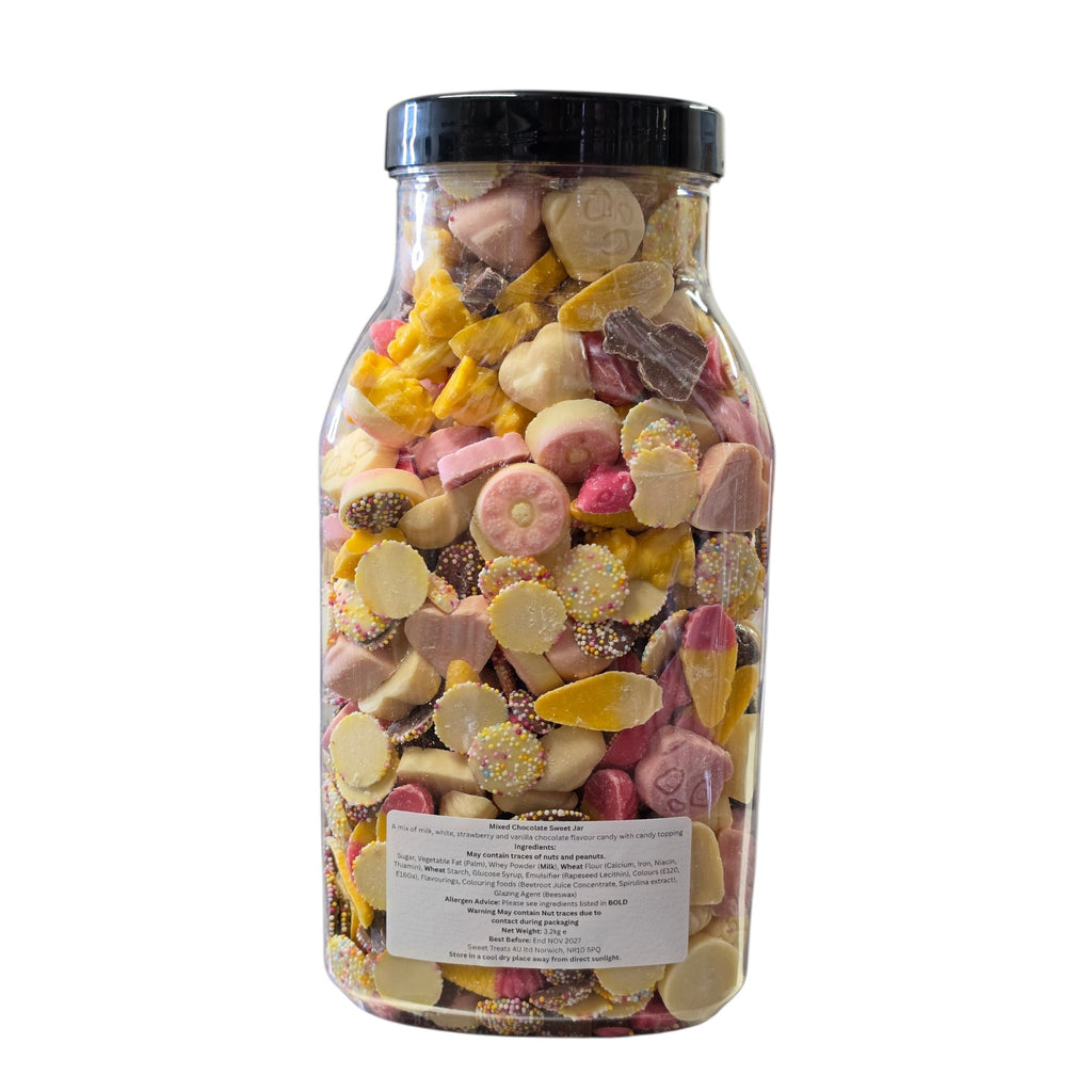 Mixed Chocolate Sweet Jar 3.2kg - Pick and Mix Sweets, Bulk, Party, Candy Gift