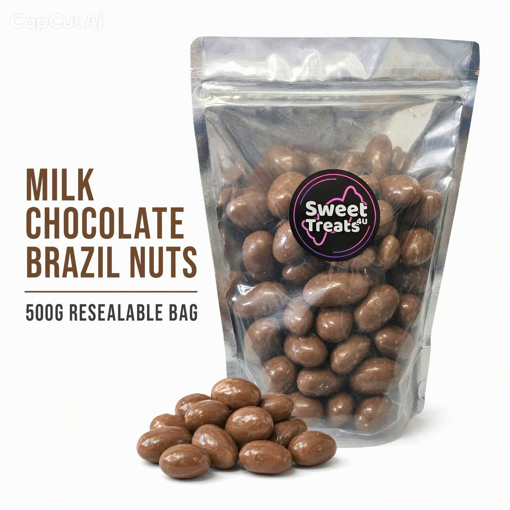 Milk Chocolate Brazil Nuts 500g -  Resealable Bag, Pick and Mix Sweets, Bulk, Party Bags, Candy Gifts