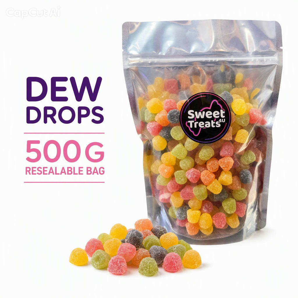 Dew Drops 500g -  Resealable Bag, Pick and Mix Sweets, Bulk, Party Bags, Candy Gifts