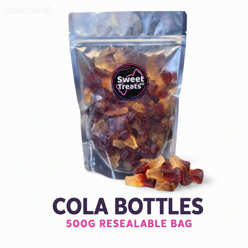Cola Bottles 500g - Resealable Bag, Pick and Mix Sweets, Bulk, Party Bags, Candy Gifts