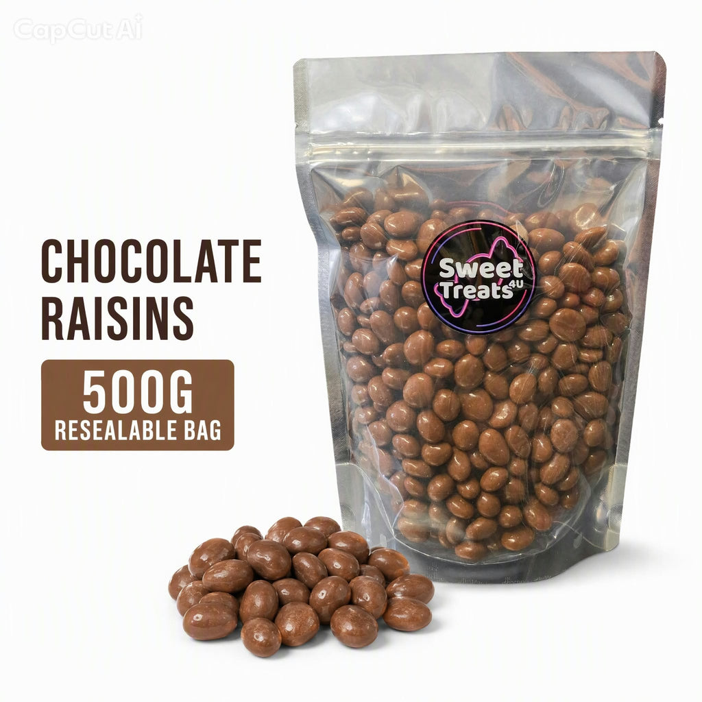 Chocolate Raisins 500g -  Resealable Bag, Pick and Mix Sweets, Bulk, Party Bags, Candy Gifts