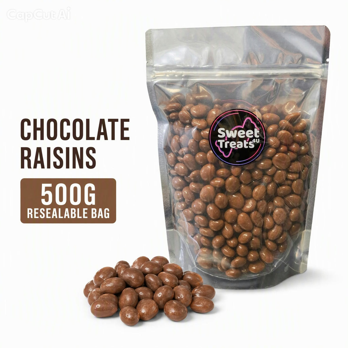 Chocolate Raisins 500g -  Resealable Bag, Pick and Mix Sweets, Bulk, Party Bags, Candy Gifts