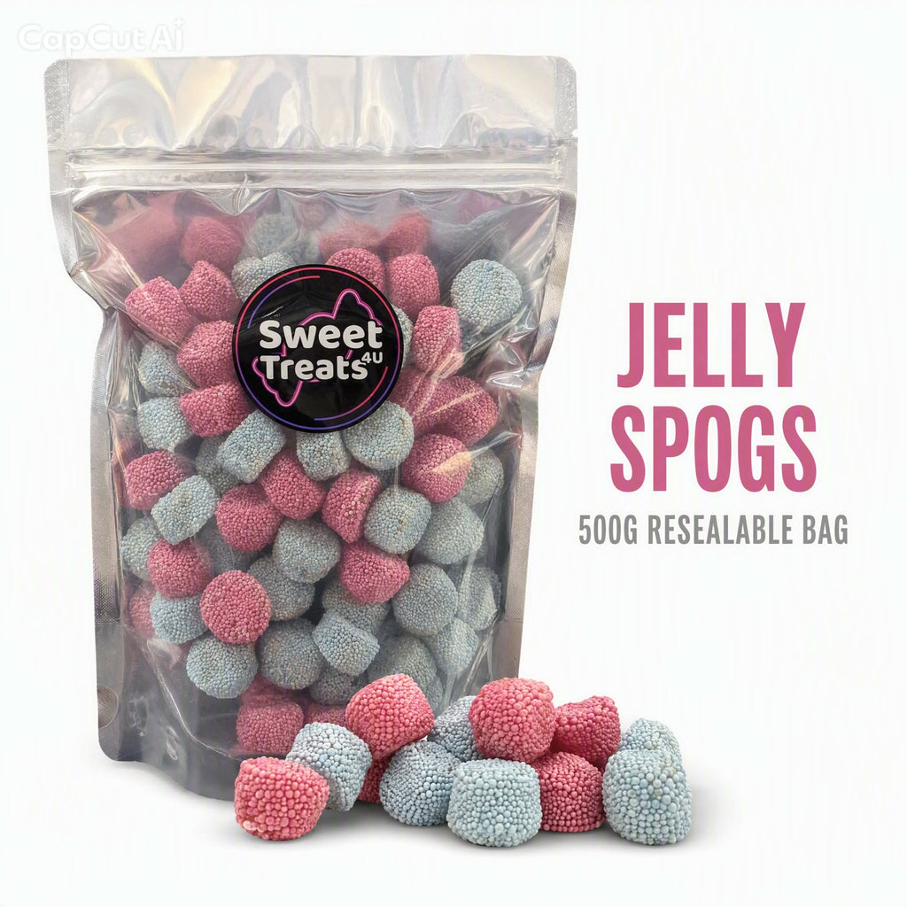 Jelly Spogs 500g -  Resealable Bag, Pick and Mix Sweets, Bulk, Party Bags, Candy Gifts