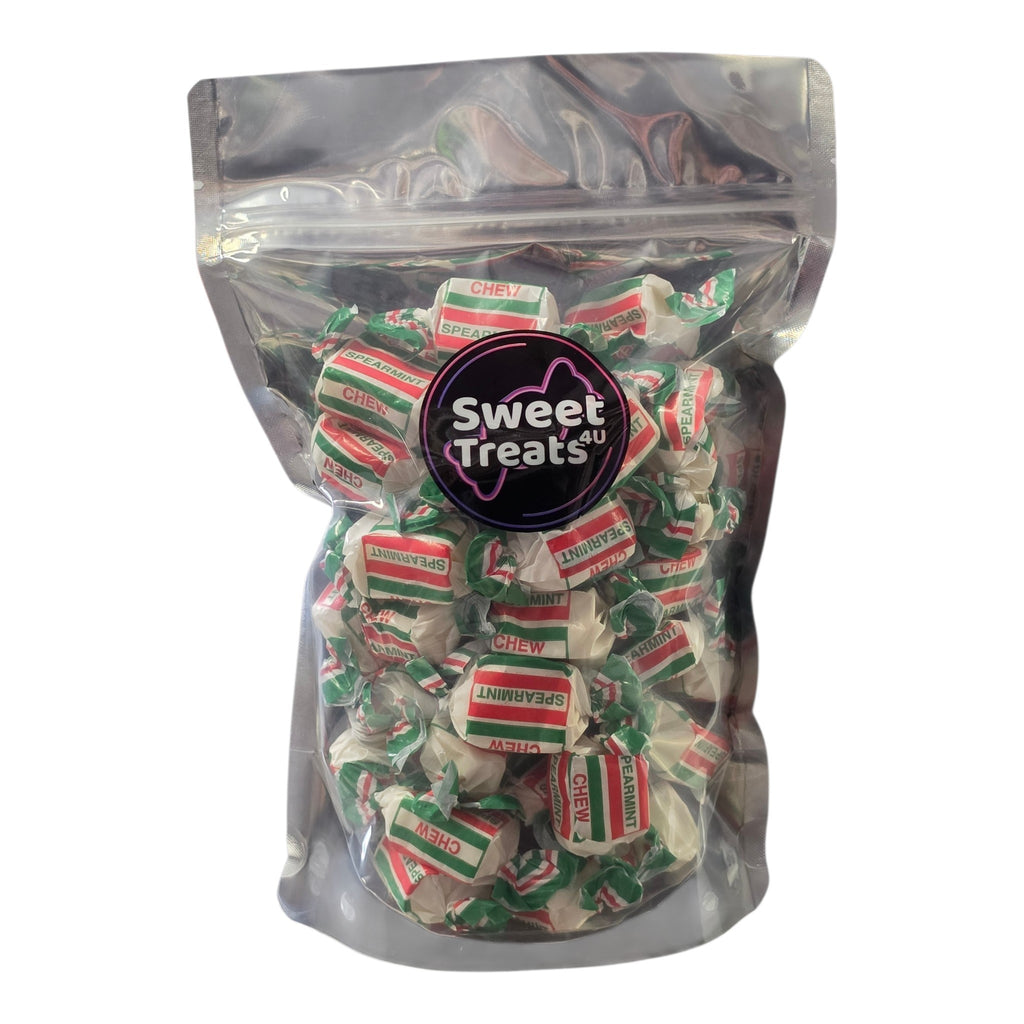 Spearmint Chews 500g -  Resealable Bag, Pick and Mix Sweets, Bulk, Party Bags, Candy Gifts