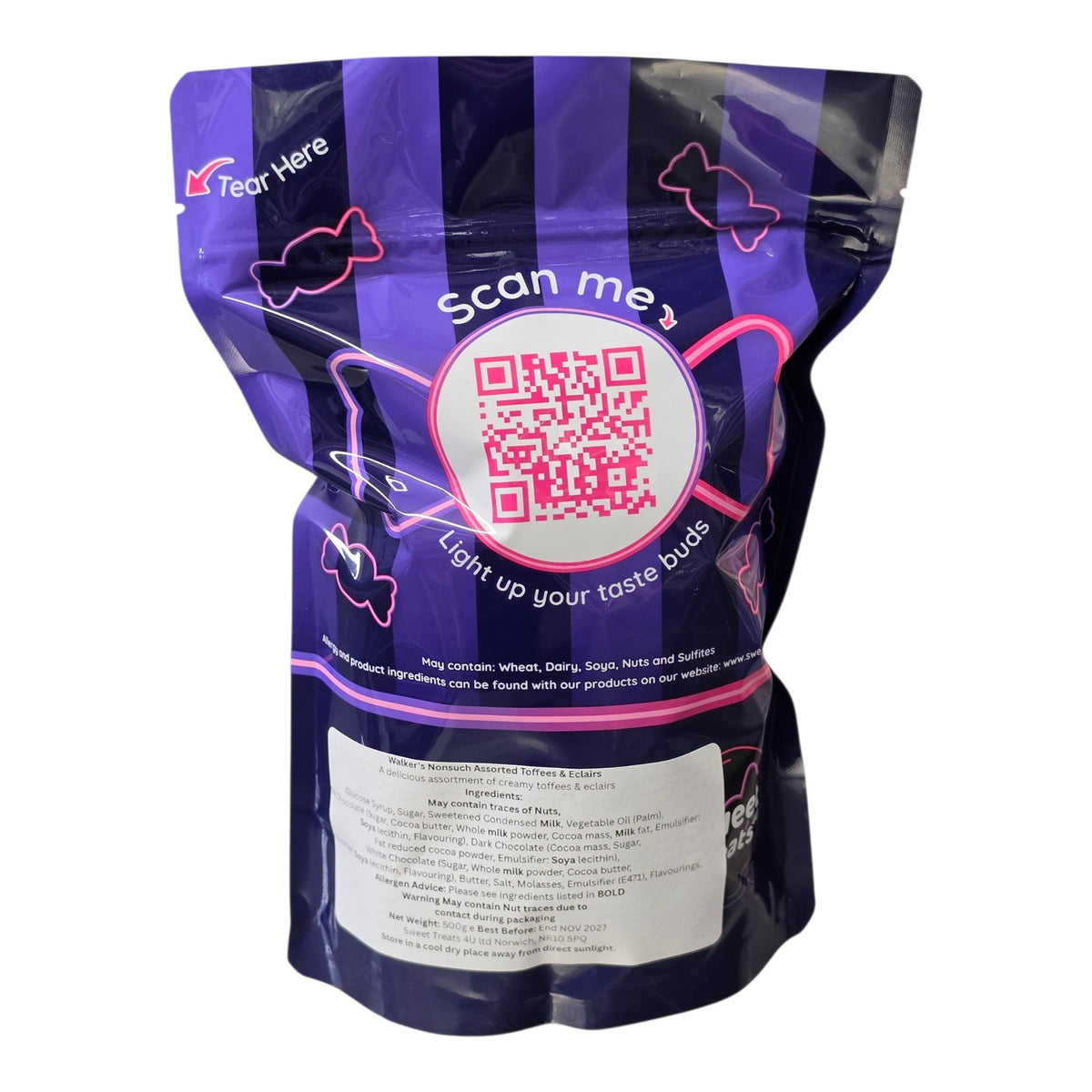Walker's Nonsuch Assorted Toffees & Eclairs 500g -  Resealable Bag, Pick and Mix Sweets, Bulk, Party Bags, Candy Gifts