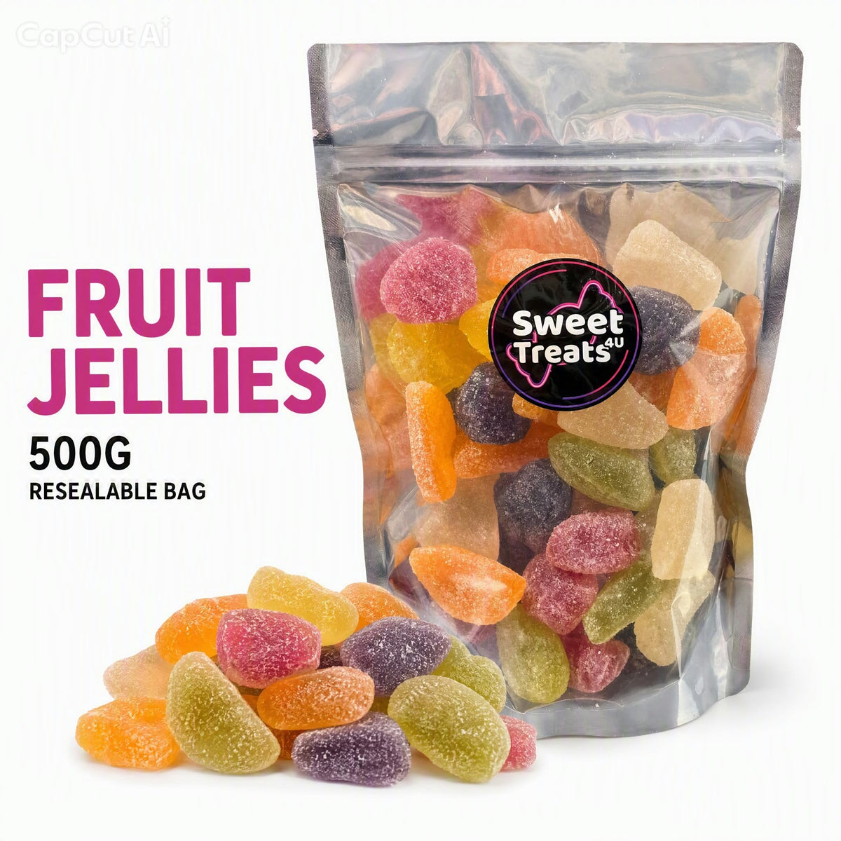 Taveners Fruit Jellies 500g -  Resealable Bag, Pick and Mix Sweets, Bulk, Party Bags, Candy Gifts