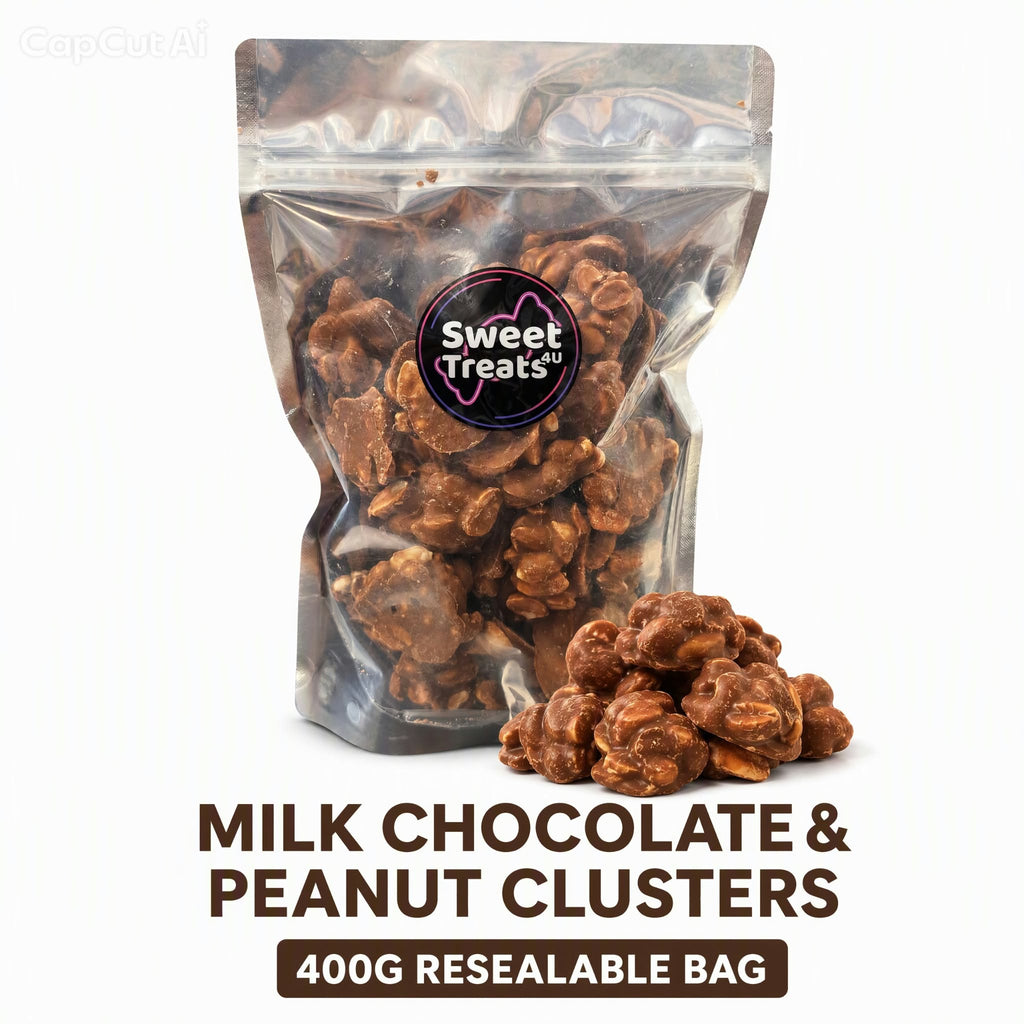 Milk Chocolate & Peanut Clusters 400g -  Resealable Bag, Pick and Mix Sweets, Bulk, Party Bags, Candy Gifts