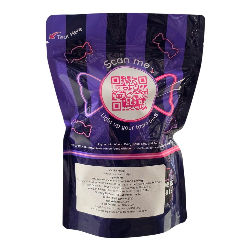 Vanilla Fudge 500g -  Resealable Bag, Pick and Mix Sweets, Bulk, Party Bags, Candy Gifts