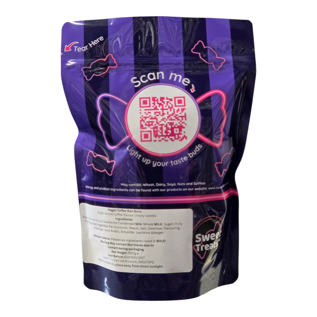 Toffee Bon Bons 500g -  Resealable Bag, Pick and Mix Sweets, Bulk, Party Bags, Candy Gifts