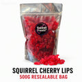 Squirrel Cherry Lips 500g -  Resealable Bag, Pick and Mix Sweets, Bulk, Party Bags, Candy Gifts
