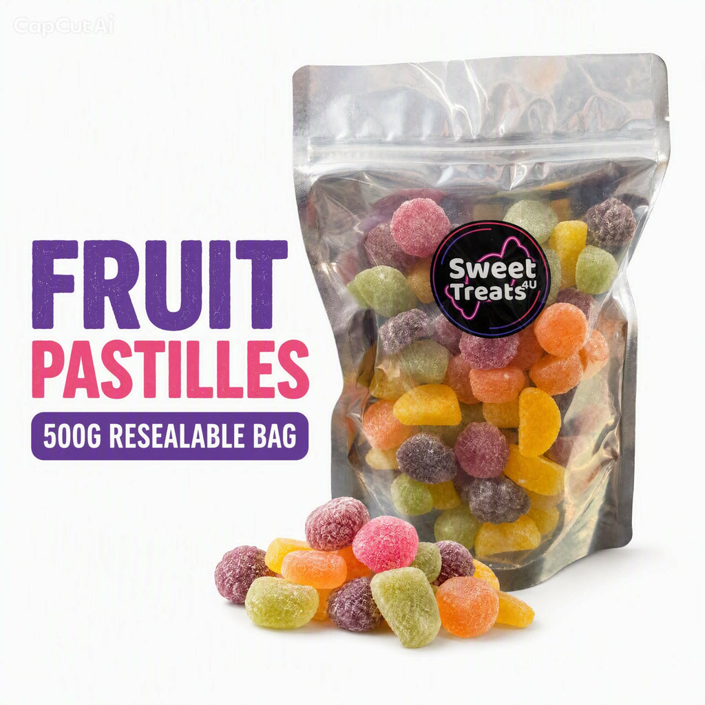 Fruit Pastilles 500g -  Resealable Bag, Pick and Mix Sweets, Bulk, Party Bags, Candy Gifts