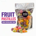 Fruit Pastilles 500g -  Resealable Bag, Pick and Mix Sweets, Bulk, Party Bags, Candy Gifts
