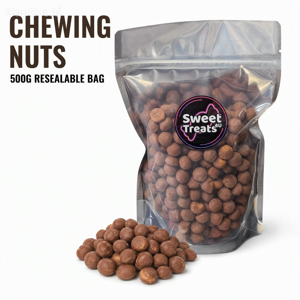 Chewing Nuts 500g -  Resealable Bag, Pick and Mix Sweets, Bulk, Party Bags, Candy Gifts