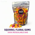 Squirrel Floral Gums 500g -  Resealable Bag, Pick and Mix Sweets, Bulk, Party Bags, Candy Gifts