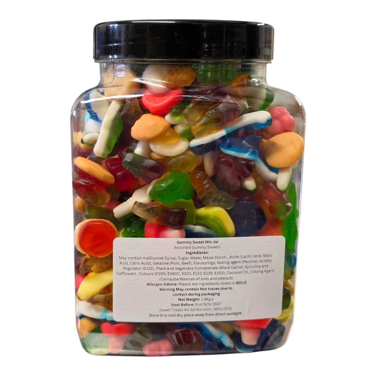 Gummy Sweet Mix Jar 1.8kg - Pick and Mix Sweets, Bulk, Party, Candy Gifts