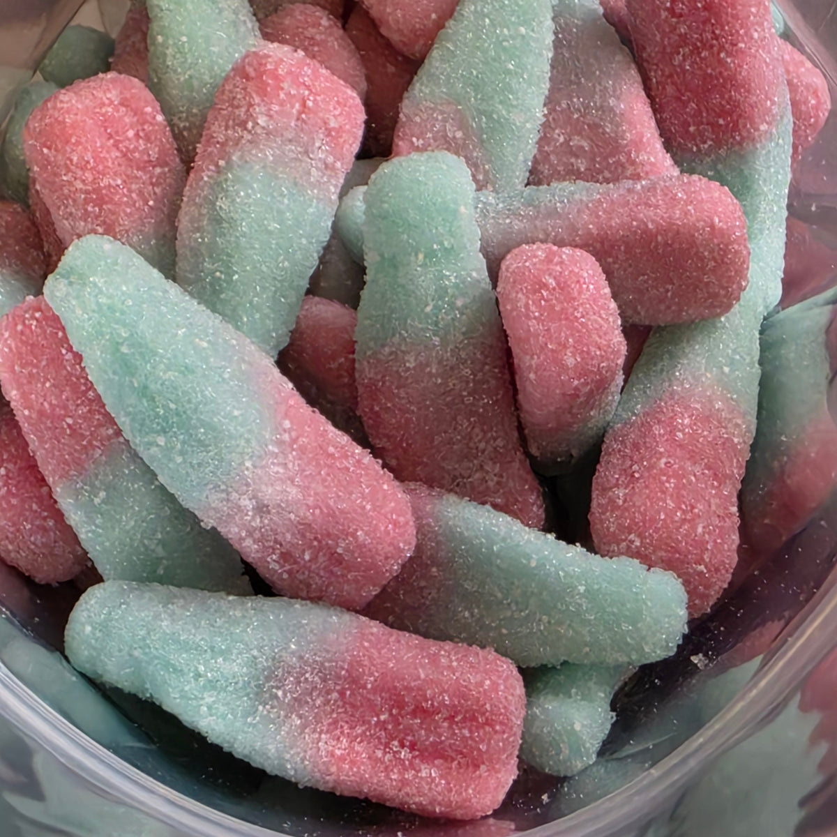 Fizzy Bubblegum Bottles 500g - Resealable Bag, Pick and Mix Sweets, Bulk, Party Bags, Candy Gifts