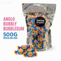 Anglo Bubbly Bubblegum 500g -  Resealable Bag, Pick and Mix Sweets, Bulk, Party Bags, Candy Gifts
