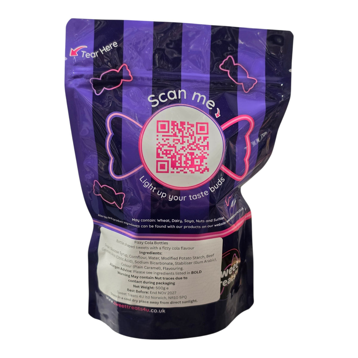 Fizzy Cola Bottles 500g -  Resealable Bag, Pick and Mix Sweets, Bulk, Party Bags, Candy Gifts