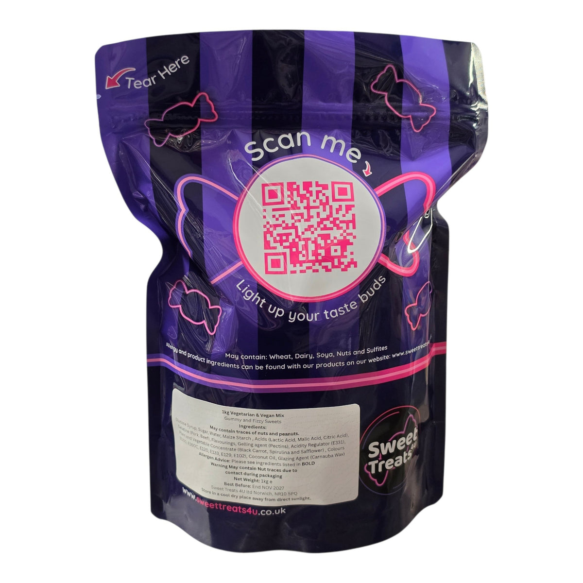 Vegetarian & Vegan Mix 1kg -  Resealable Bag, Pick and Mix Sweets, Bulk, Party Bags, Candy Gifts