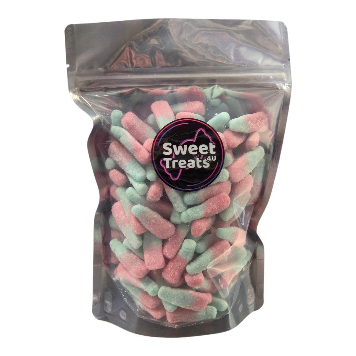 Fizzy Bubblegum Bottles 500g - Resealable Bag, Pick and Mix Sweets, Bulk, Party Bags, Candy Gifts