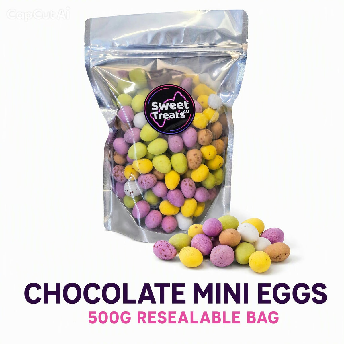 Chocolate Mini Eggs 500g -  Resealable Bag, Pick and Mix Sweets, Bulk, Party Bags, Candy Gifts