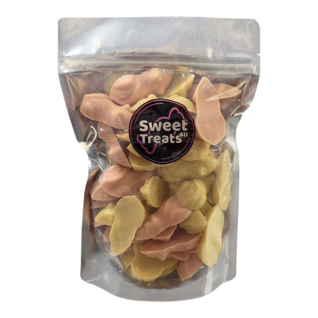 Pink And White Mice 500g -  Resealable Bag, Pick and Mix Sweets, Bulk, Party Bags, Candy Gifts