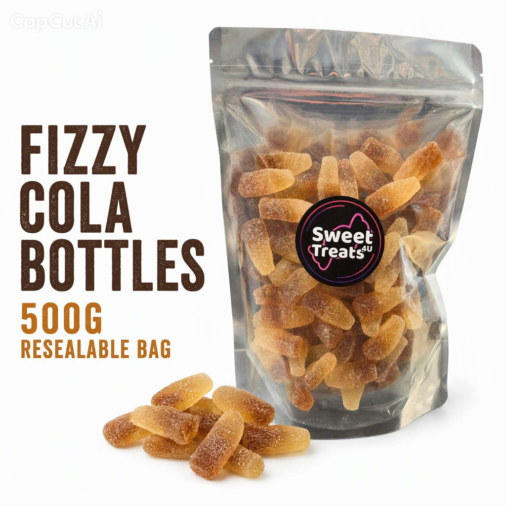 Fizzy Cola Bottles 500g -  Resealable Bag, Pick and Mix Sweets, Bulk, Party Bags, Candy Gifts