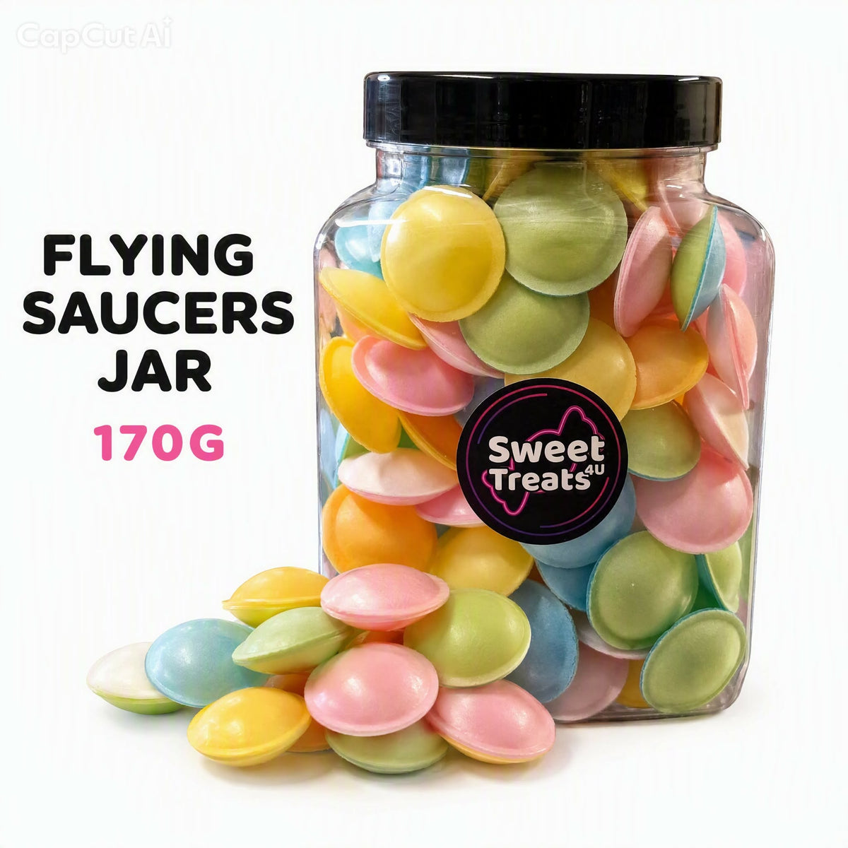 Flying Saucers Jar 170g - Pick and Mix Sweets, Bulk, Party, Candy Gifts