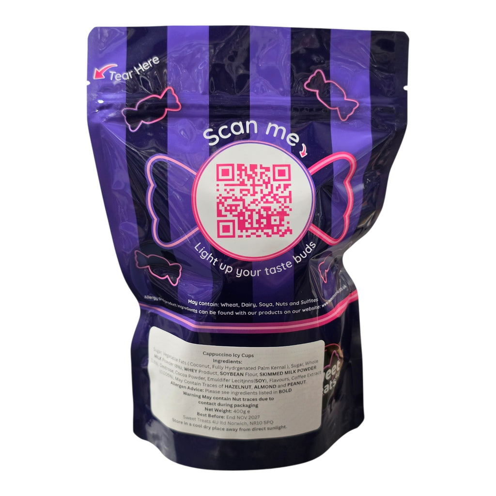 Cappuccino Icy Cups 400g -  Resealable Bag, Pick and Mix Sweets, Bulk, Party Bags, Candy Gifts