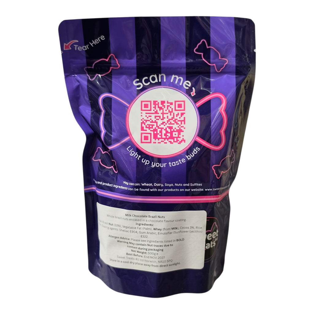 Milk Chocolate Brazil Nuts 500g -  Resealable Bag, Pick and Mix Sweets, Bulk, Party Bags, Candy Gifts