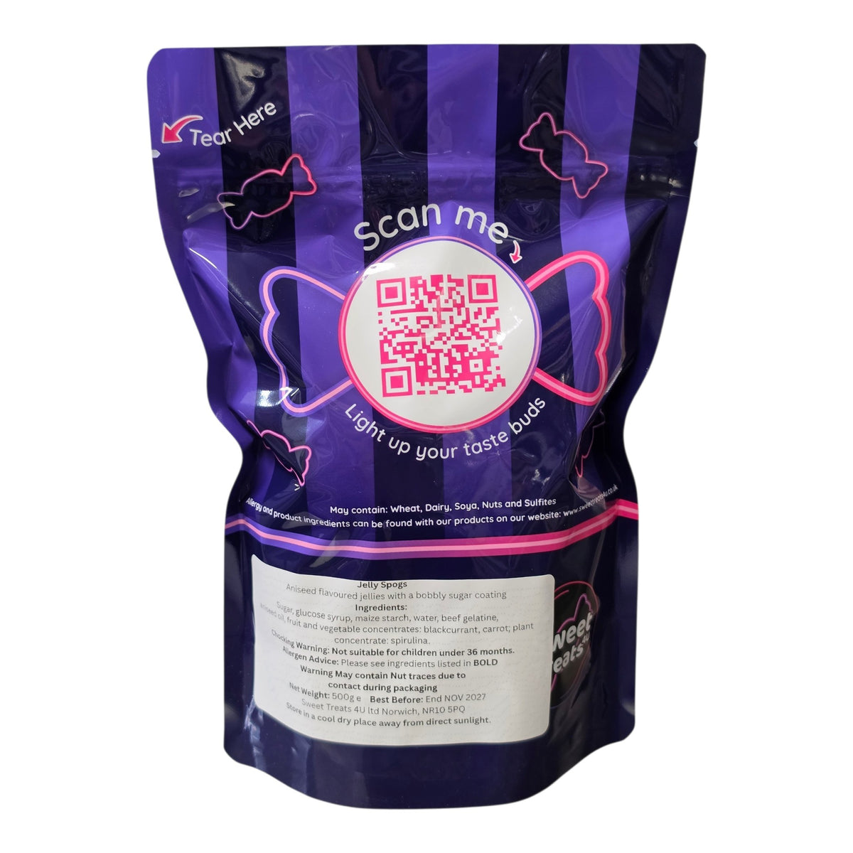 Jelly Spogs 500g -  Resealable Bag, Pick and Mix Sweets, Bulk, Party Bags, Candy Gifts