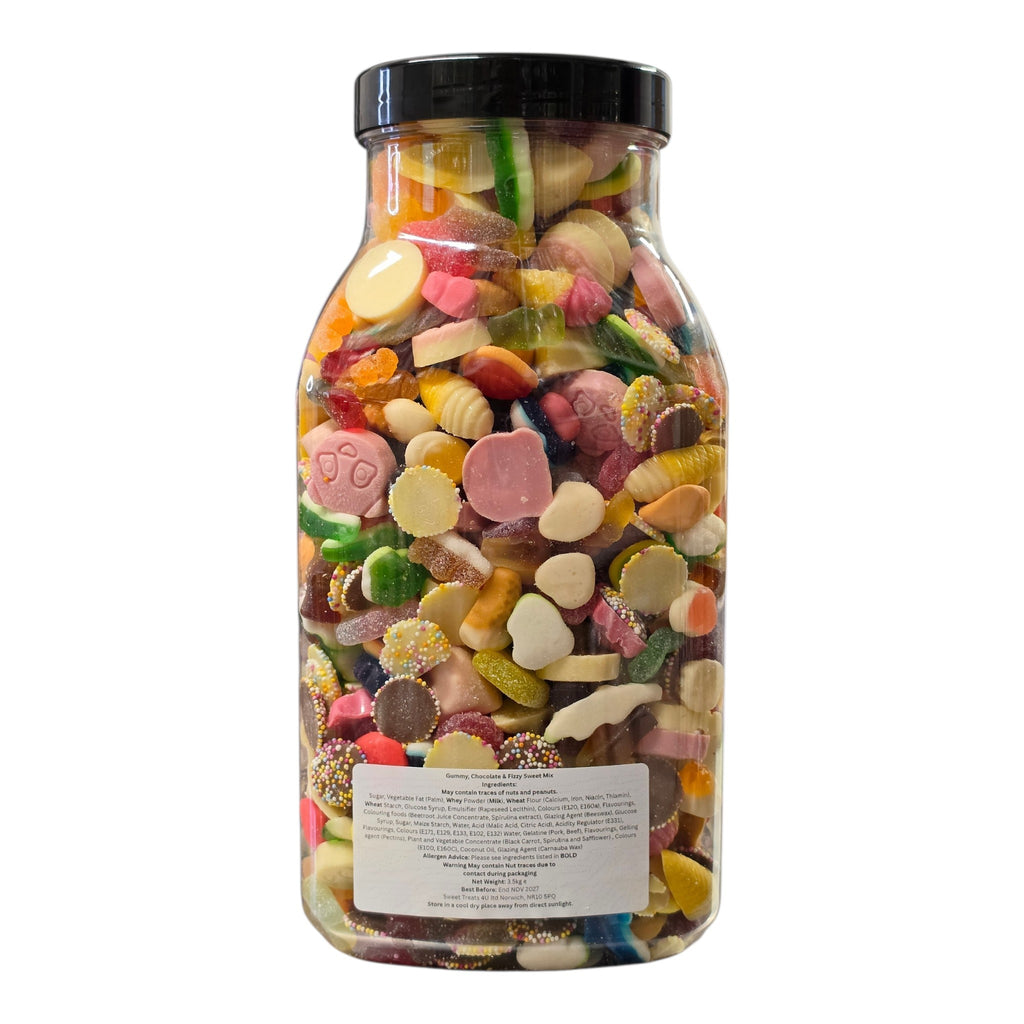 Gummy, Chocolate & Fizzy Sweet Mix Jar 3.5kg - Pick and Mix Sweets, Bulk, Party, Candy Gifts