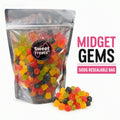 Midget Gems 500g -  Resealable Bag, Pick and Mix Sweets, Bulk, Party Bags, Candy Gifts