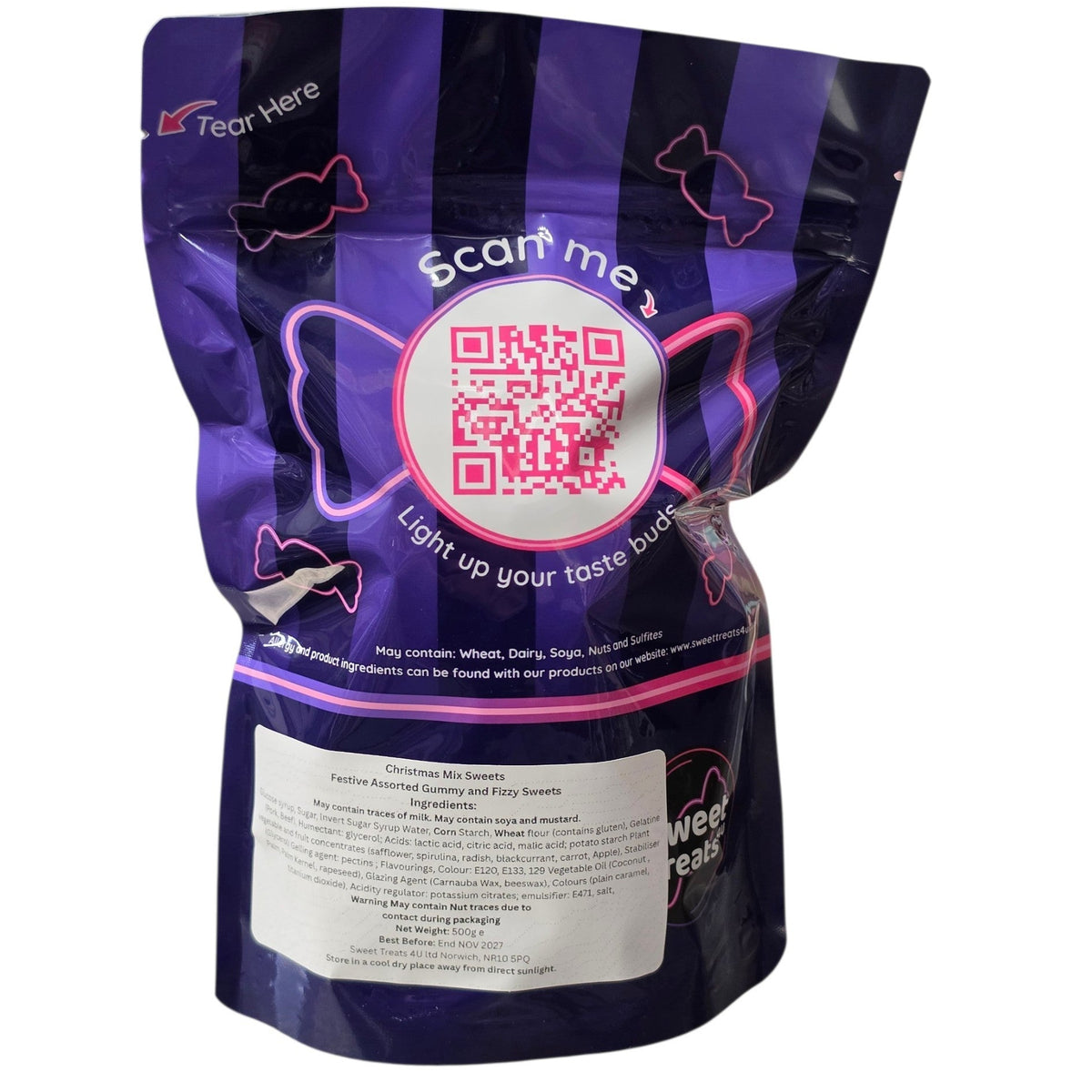 Christmas Mix Sweets 500g -  Resealable Bag, Pick and Mix Sweets, Bulk, Party Bags, Candy Gifts