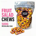Fruit Salad Chews 500g -  Resealable Bag, Pick and Mix Sweets, Bulk, Party Bags, Candy Gifts