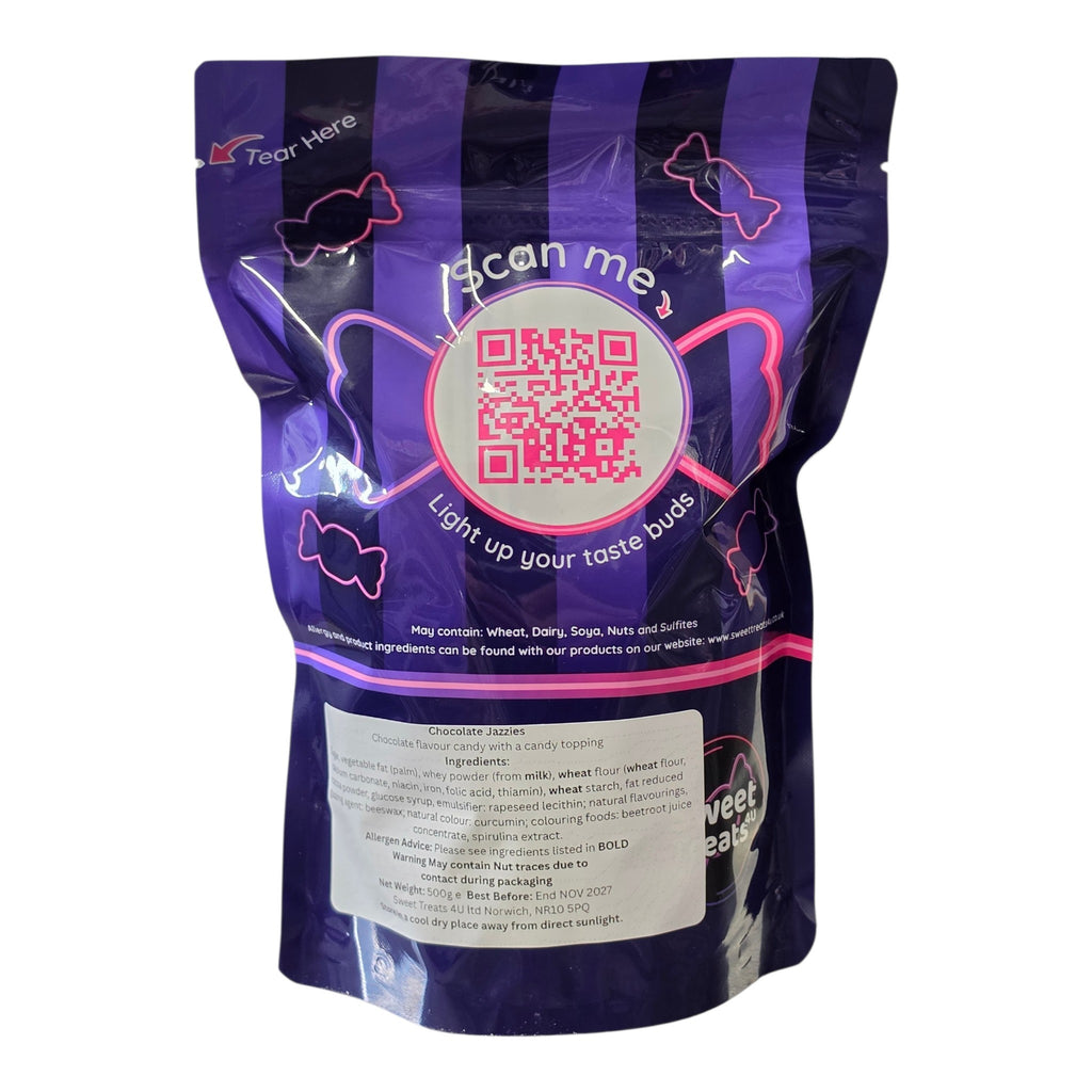 Chocolate Jazzies 500g -  Resealable Bag, Pick and Mix Sweets, Bulk, Party Bags, Candy Gifts