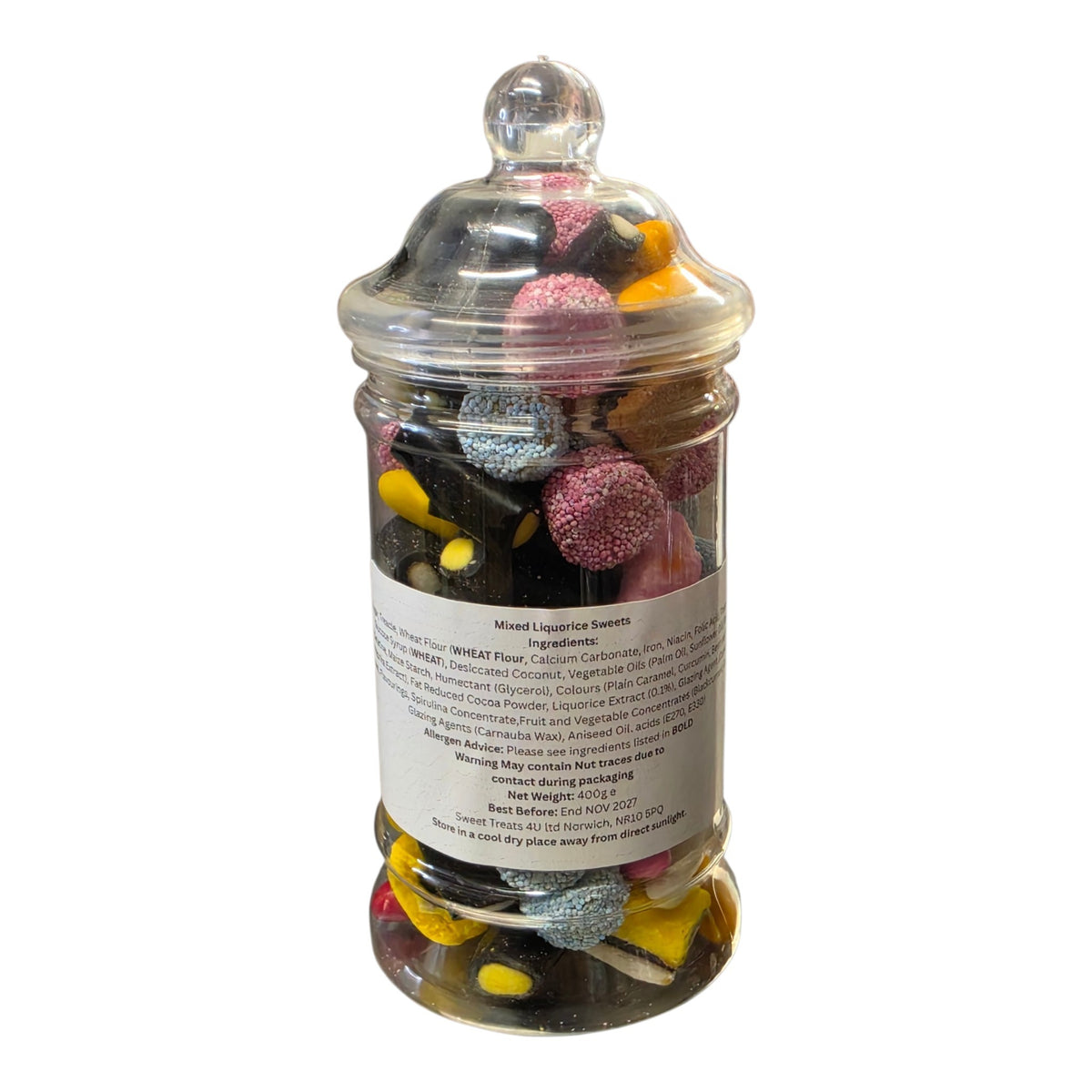 Mixed Liquorice Sweets Jar 400g - Pick and Mix Sweets, Bulk, Party, Candy Gifts