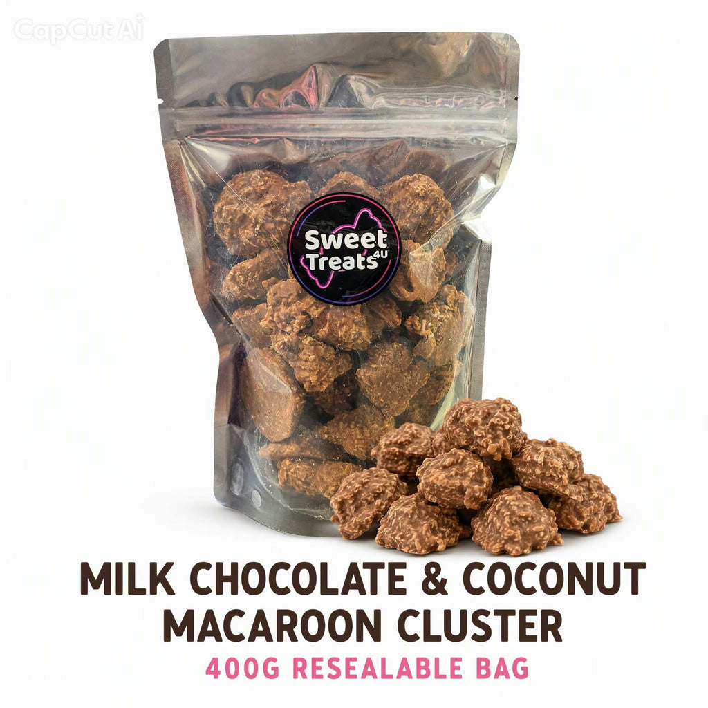 Milk Chocolate & Coconut Macaroon Cluster 400g -  Resealable Bag, Pick and Mix Sweets, Bulk, Party Bags, Candy Gifts